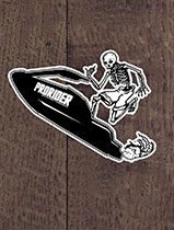 Pro Rider Watercraft Magazine SE Skeleton Standup Sticker 5 Pack